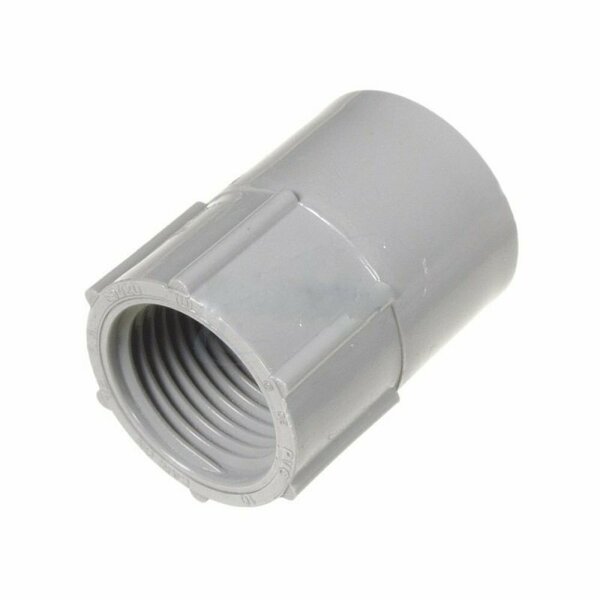 American Imaginations 1.5-in. Plastic Cylindrical Female Adapter Modern Grey AI-36571